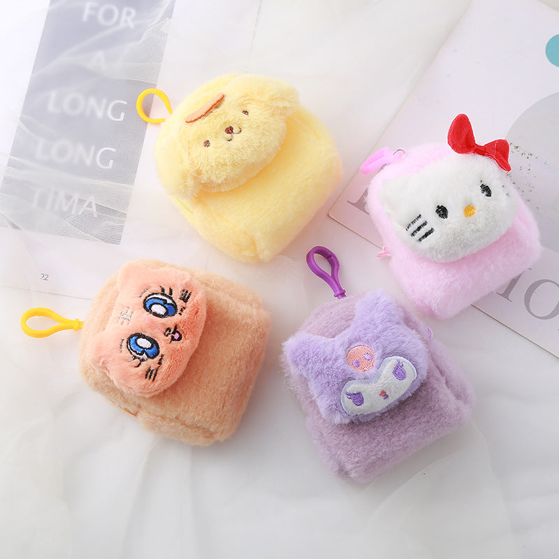 Cartoon Plush Small Earphone Sleeves Storage Claw Coin Purses