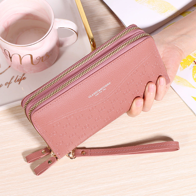 Long Double Layer Zipper Large Capacity Korean Ladies Wallets