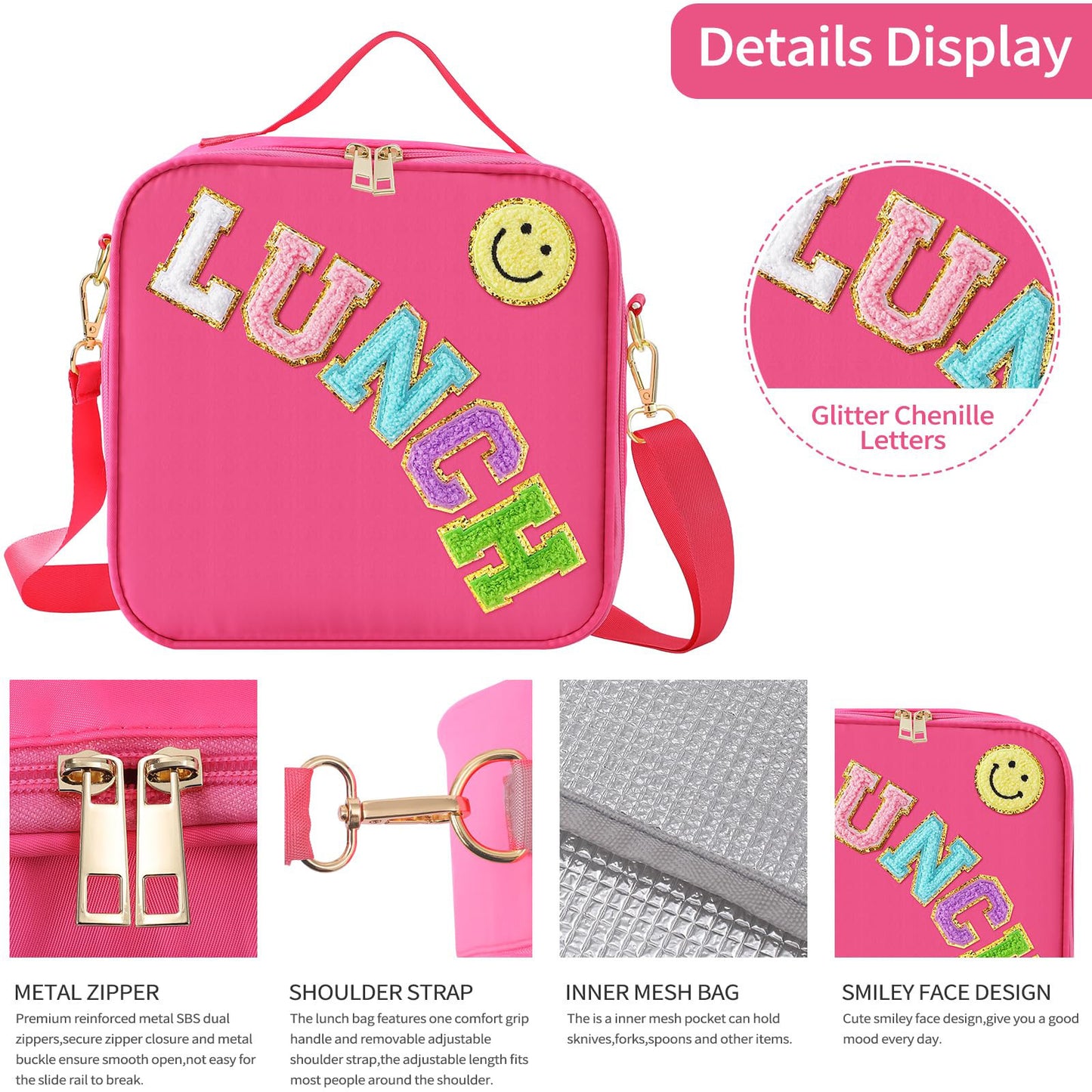 Children's Waterproof Nylon Insulation Aluminum Mold Lunch Crossbody Bags