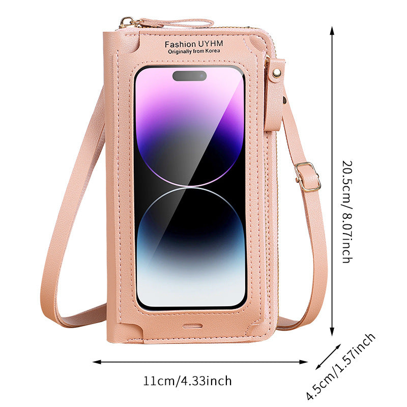 Women's Touch Screen Multifunctional Versatile Transparent Mini Phone Bags