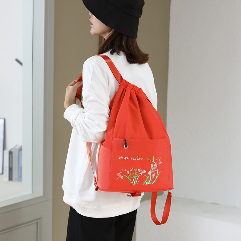 Women's Dry Wet Separation Large Capacity Embroidered Travel Bags