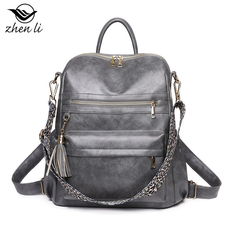 Women's Large Capacity Trendy Retro Soft Leather Backpacks