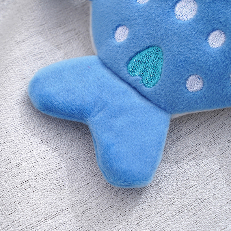 Children's Cartoon Shark Plush Zipper Data Cable Coin Purses