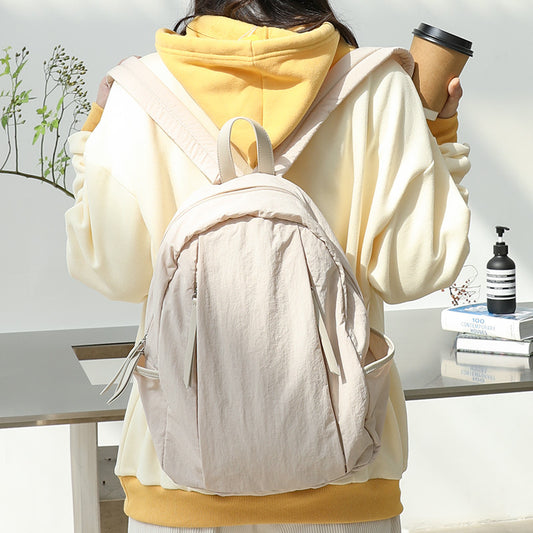 Women's Artistic Canvas Simple Pleated Washed Fashion Backpacks