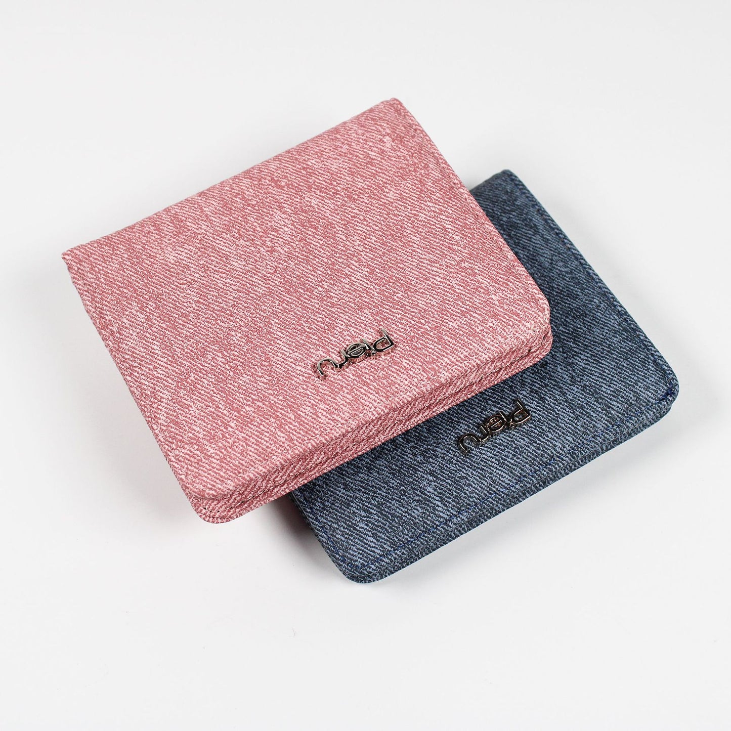 Women's & Men's Change Denim Cloth Pattern Two Fold Coin Purses