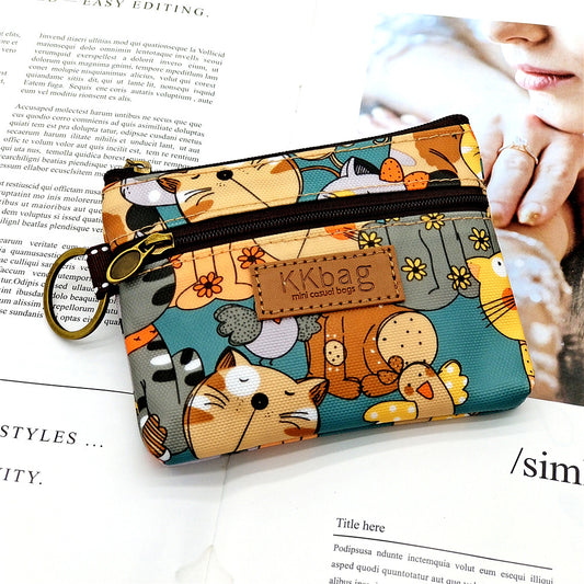 Women's Printed Film Cartoon Change Waterproof Storage Coin Purses