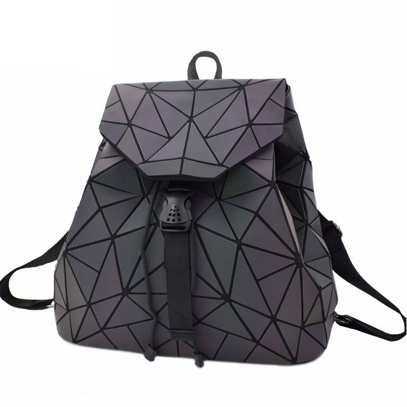 Women's Geometric Night Song Colorful Rhombus Trendy Backpacks