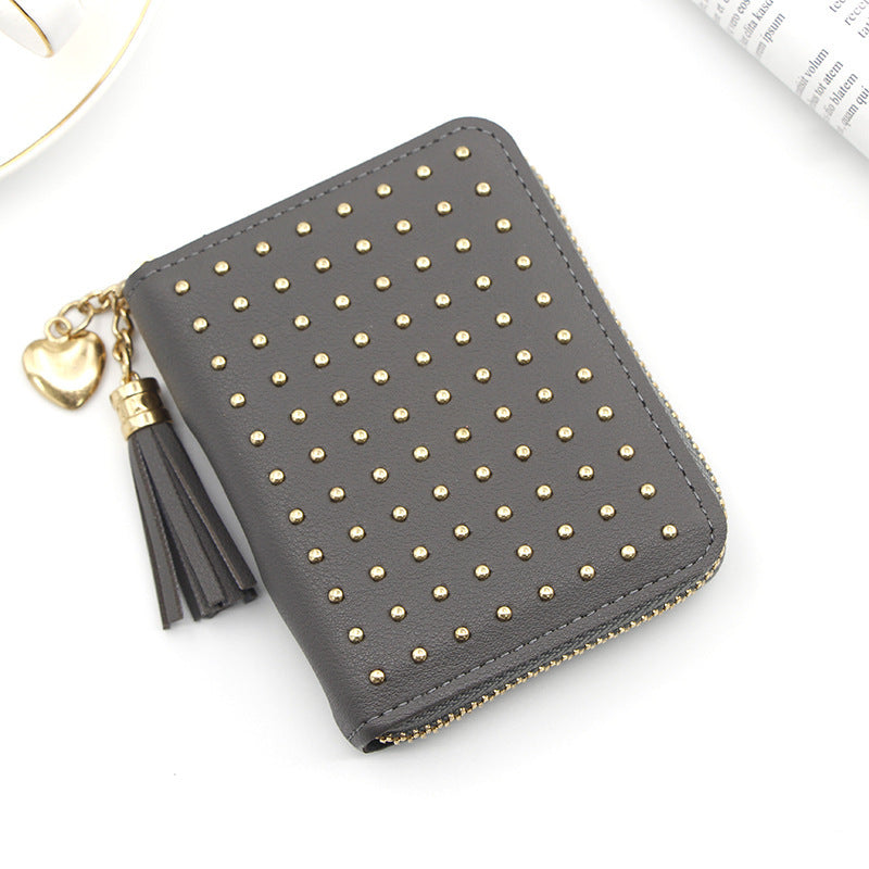 Women's Fashion Short Korean Style Tassel Zipper Ladies Wallets