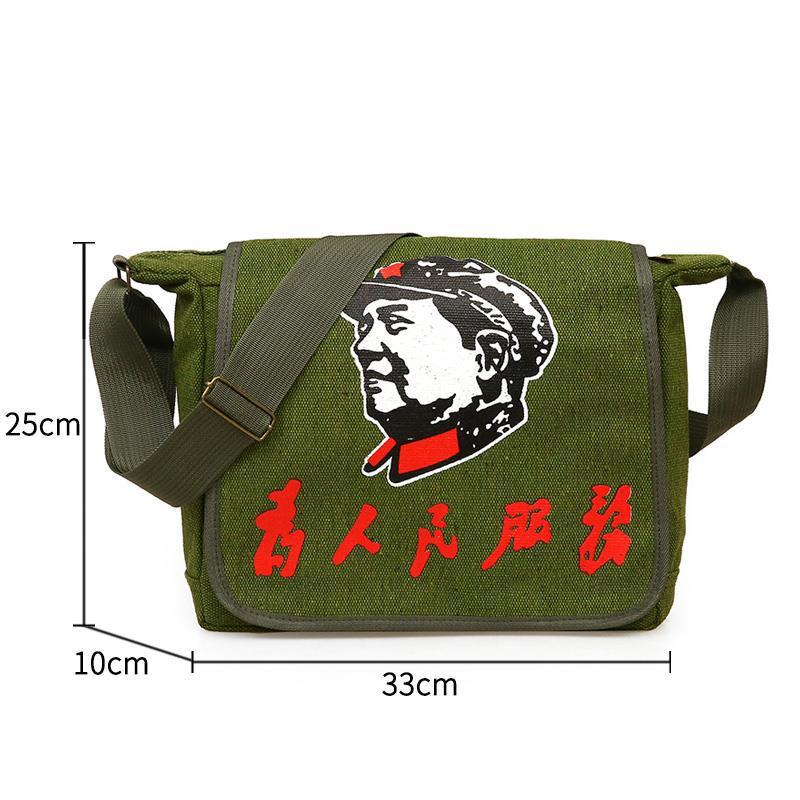 Army Serving People Canvas Nostalgic Retro Men's Shoulder Bags