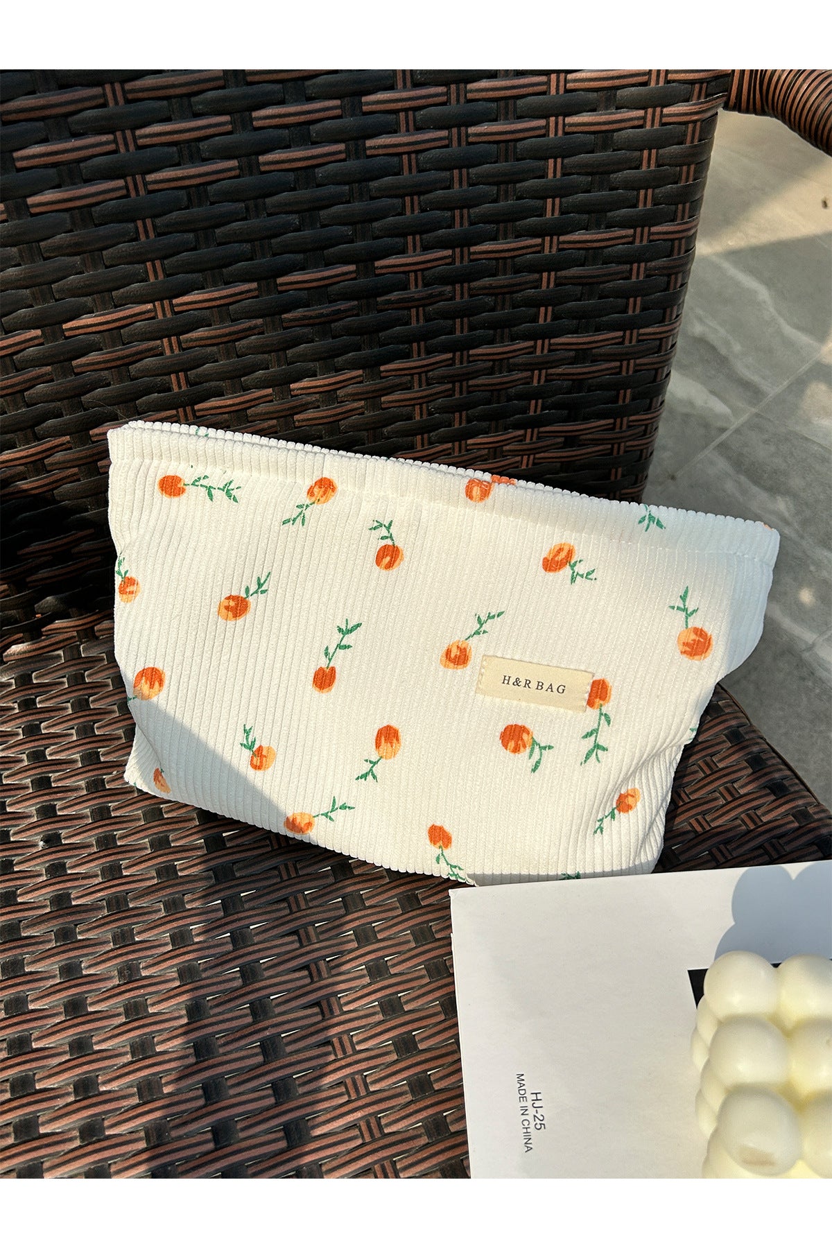 Simple Corduroy Hand-held Portable Skin Care Cosmetic Bags