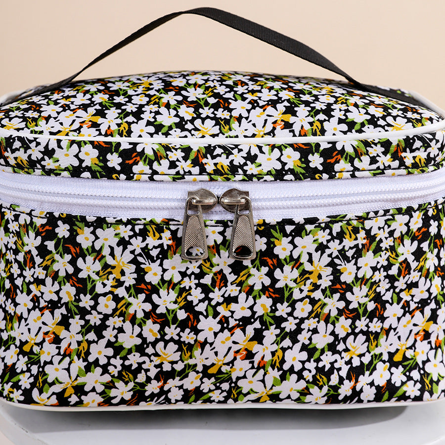 Portable Large Capacity Small Floral Storage Cosmetic Bags