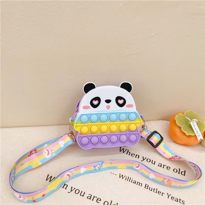 Cartoon Silicone Strawberry Cute Rainbow Female Coin Purses