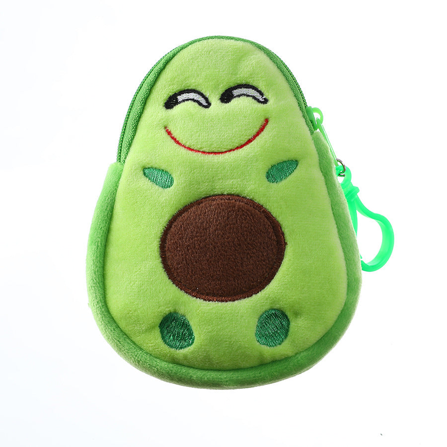 Cartoon Creative Cute Fun Avocado Expression Coin Purses