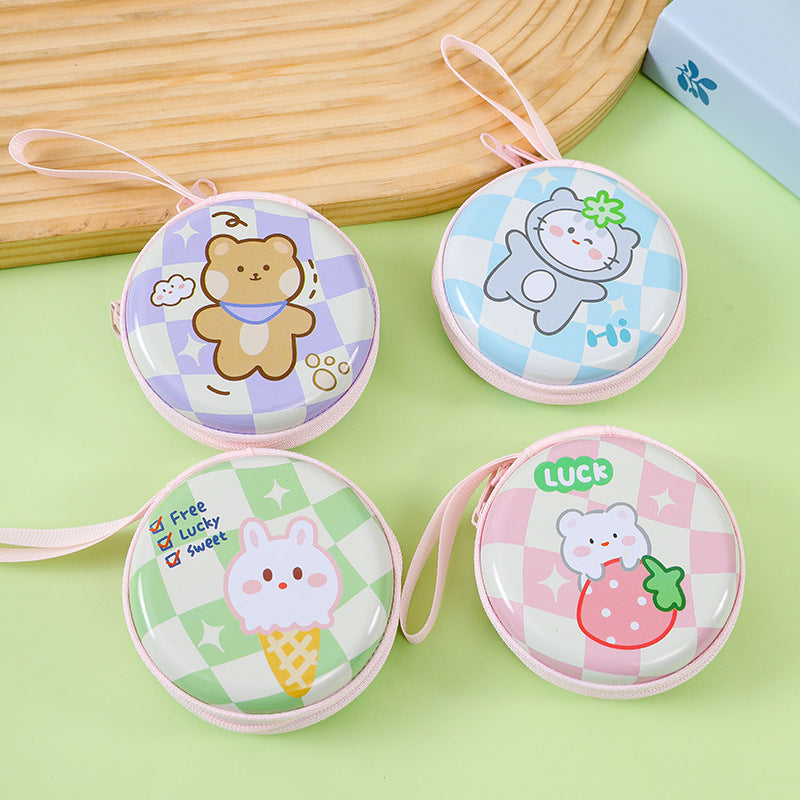 Children's Creative Cute Tinplate Cartoon Change Headset Bags