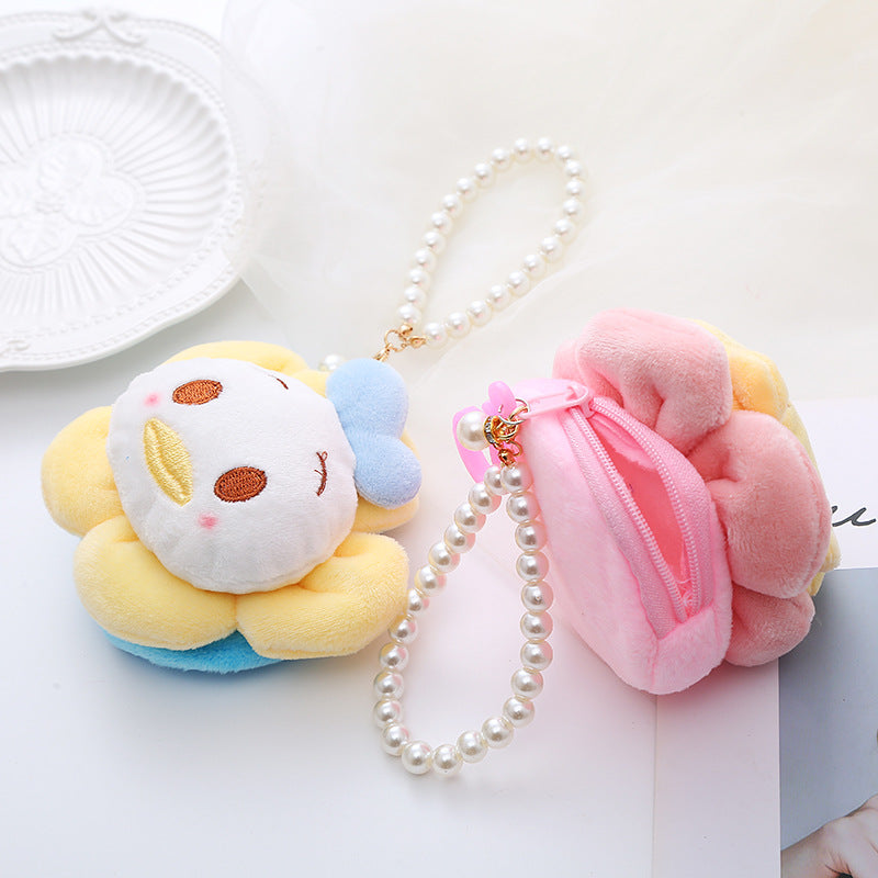 Cartoon Sun Flower Strawberry Bear Couple Pendant Coin Purses