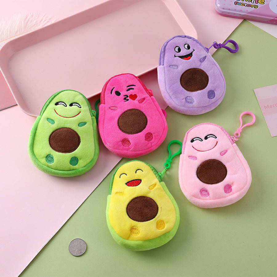 Cartoon Creative Cute Fun Avocado Expression Coin Purses