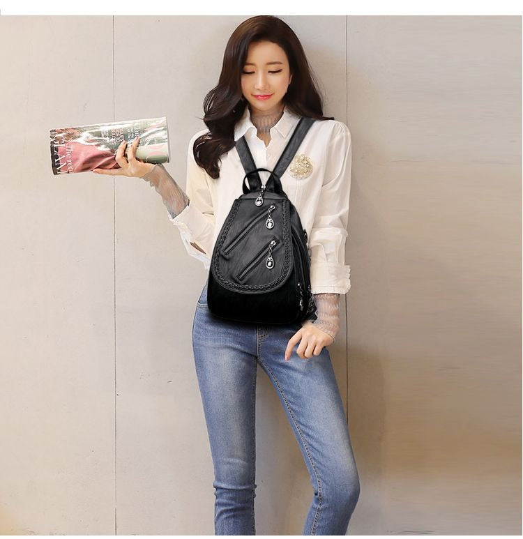 Women's Retro Fashionable Portable Exquisite High-grade Backpacks