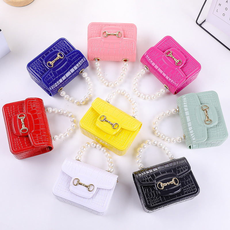 Mini pochette Portable avec chaîne de perles pour femmes, porte-monnaie pour enfants