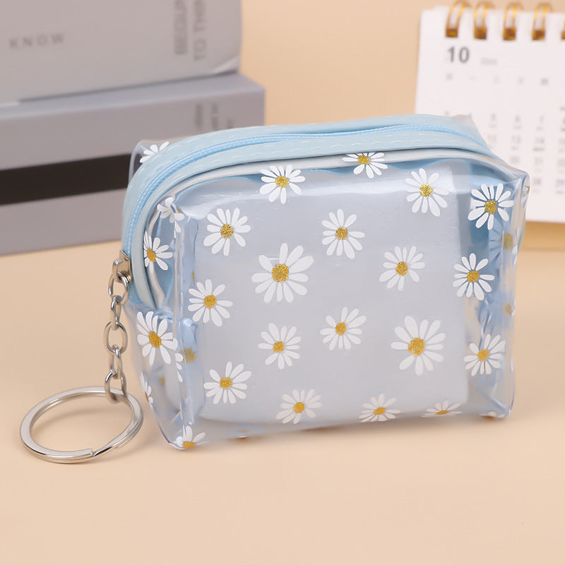 Korean Style Cute Daisy Heart Transparent Purses