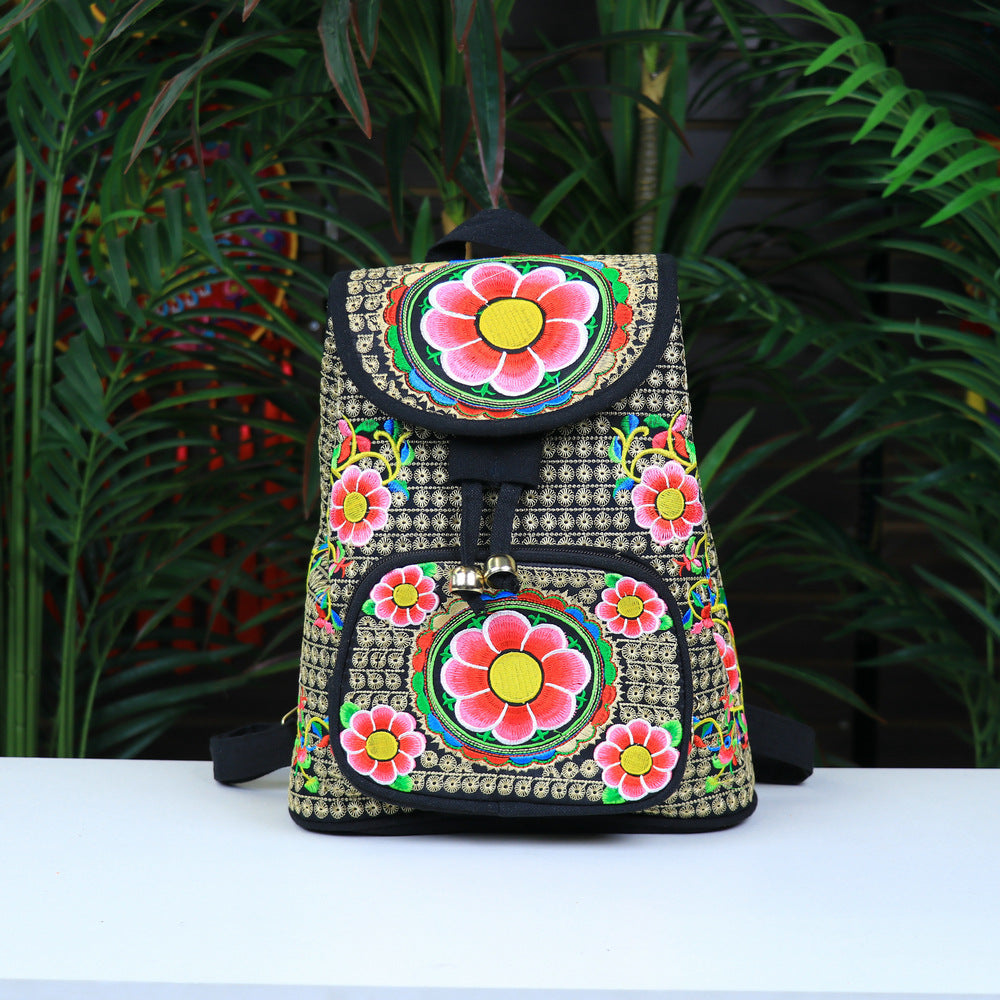 Women's Cool Ethnic Style Canvas Embroidered Backpacks