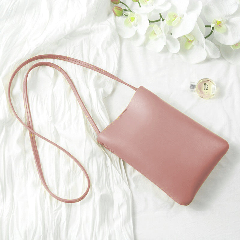 Women's Vertical Mobile Fashionable Simple Soft Bucket Phone Bags