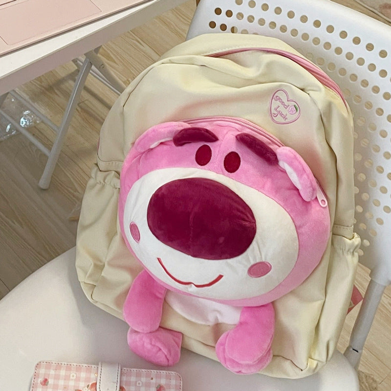 Sacs à dos mignons de poupée de tête d'ours en peluche de poudre