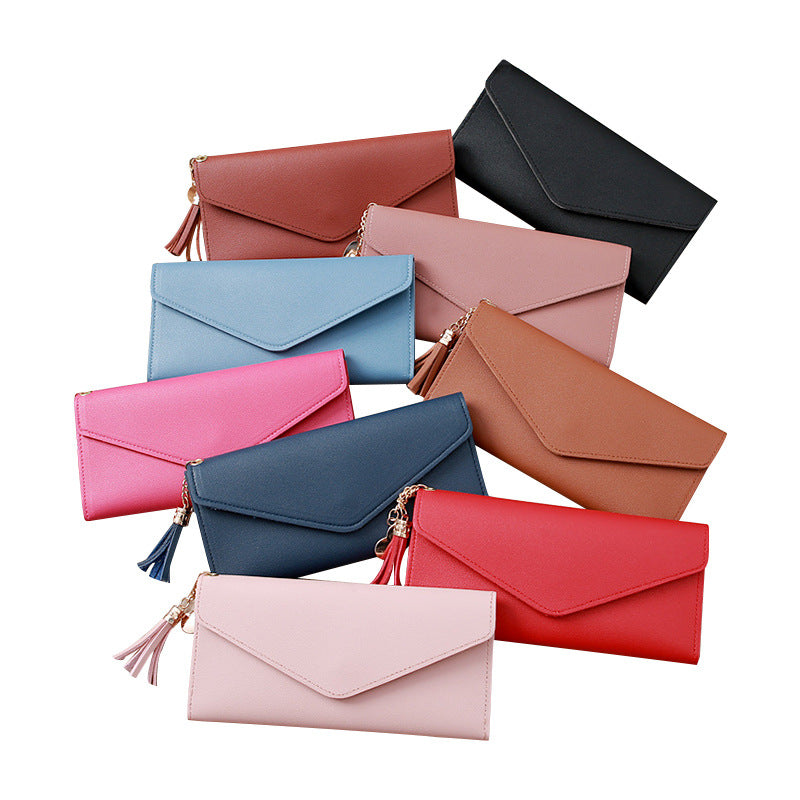 Women's Long Fashionable Korean Style Simple Heart Ladies Wallets