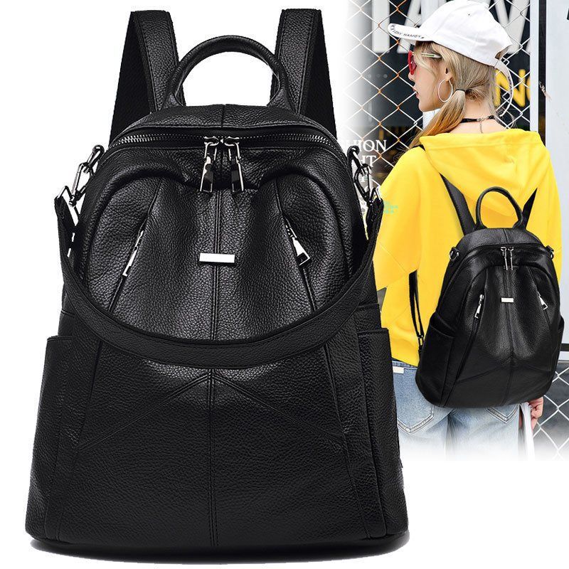 Women's Fashionable Korean Style Versatile Fashion Soft Backpacks