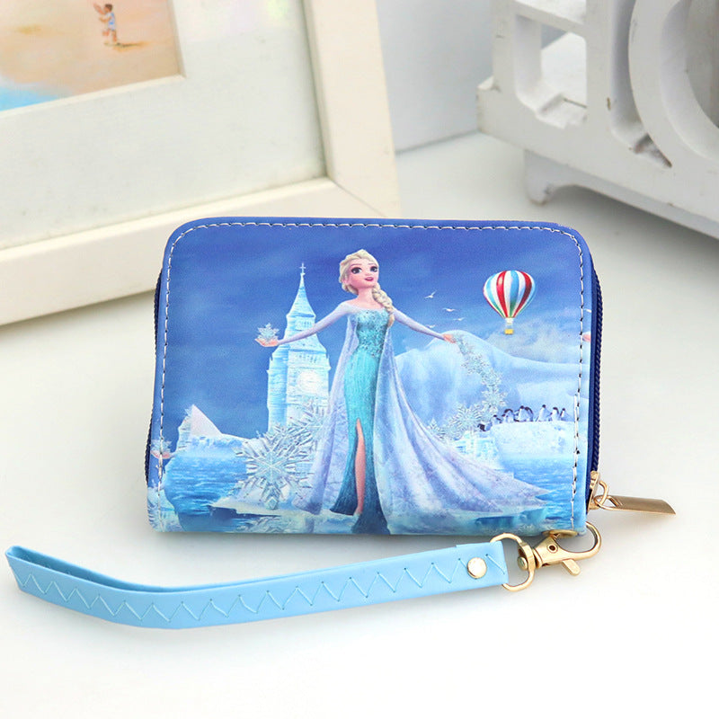 Petit porte-monnaie court princesse de dessin animé tendance fraîche pour enfants