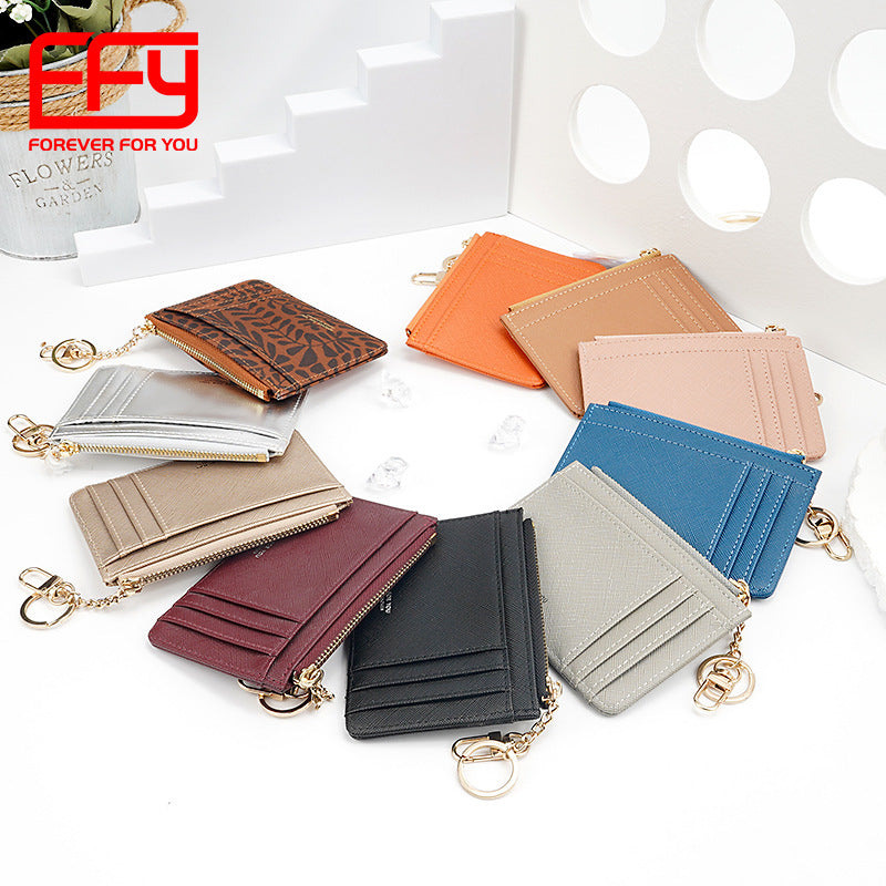 Women's Portable Simple Cross Pattern Change Short Cute Ladies Wallets