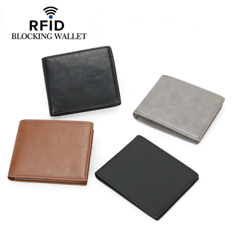 Men's Swiping Genuine Leather Vintage Thin Men's Wallets