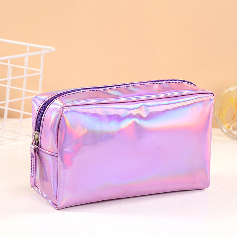 Pure Color Laser Style Portable Wash Cosmetic Bags