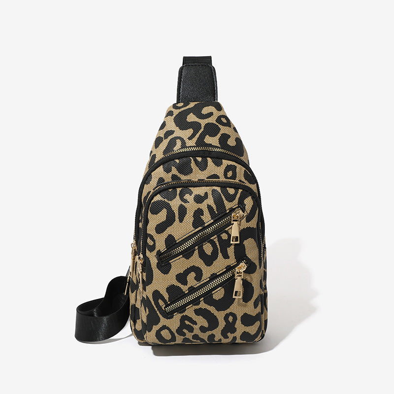 Women's Leopard Print Contrast Color One Cell Waist Packs