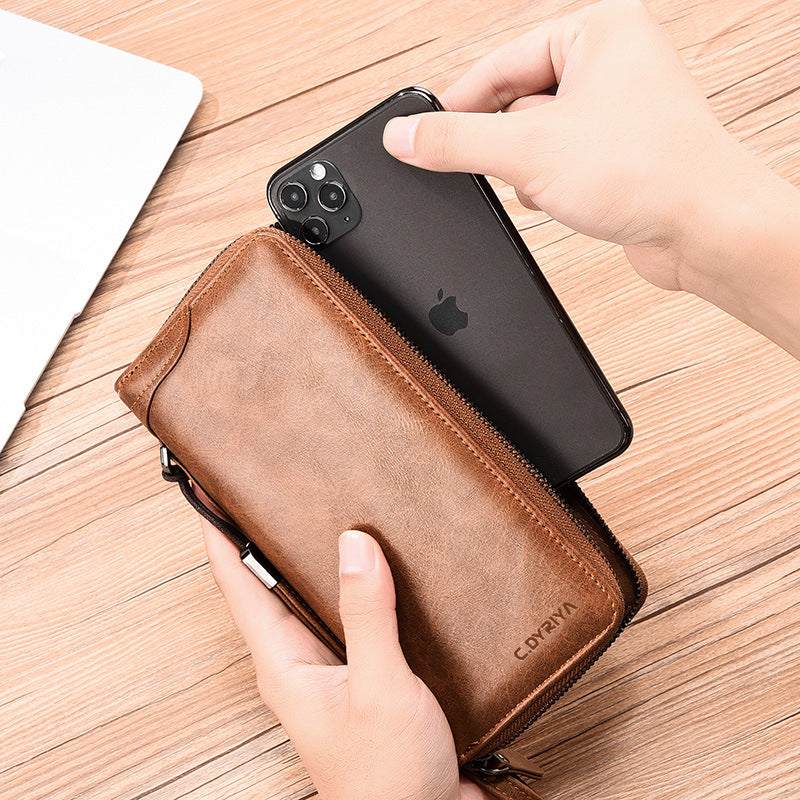 Men's Long Zip Simple Business Multifunctional Mobile Men's Wallets