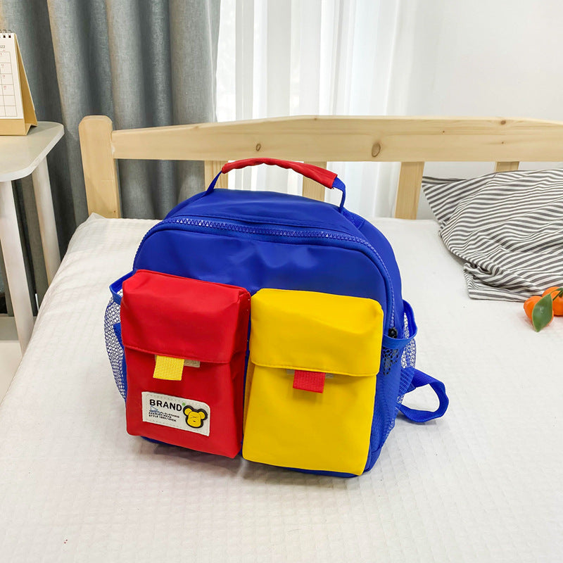 Children's Color Fashion Canvas Small Trendy Cool Children's Backpacks