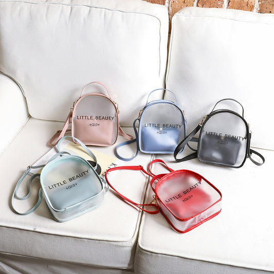 Women's Printing Color Matching Simple Mobile Transparent Backpacks