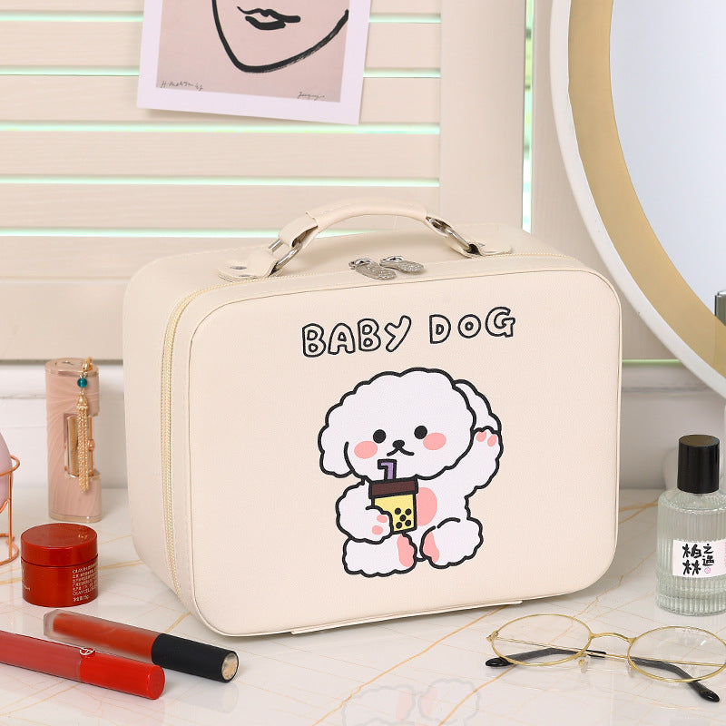 Boîte de rangement pour femmes, sacs à cosmétiques imperméables de grande capacité avec dessin animé