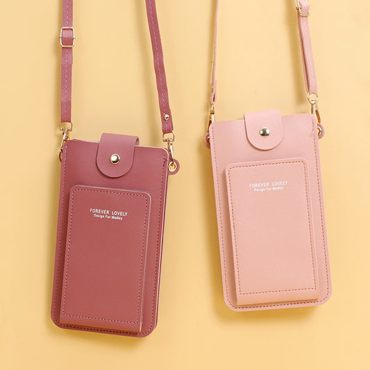 Women's Solid Color Fashion Simple Small License Phone Bags