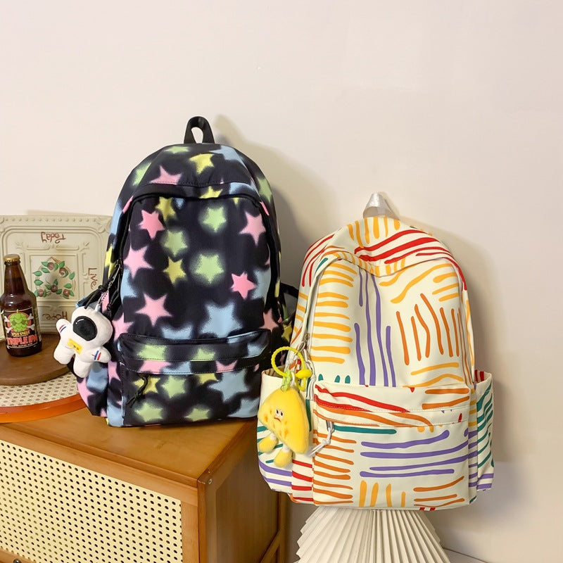 Women's Niche Design Rainbow High Korean College Middle School Students' Schoolbags