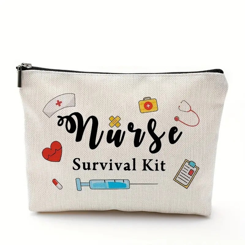 Gift Cotton Linen Nurse Cartoon Letter Cosmetic Bags