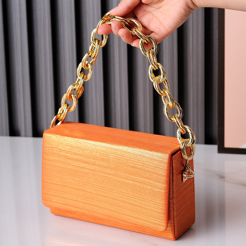 Women's Small Square Featured Chain High-grade Simple Evening Bags