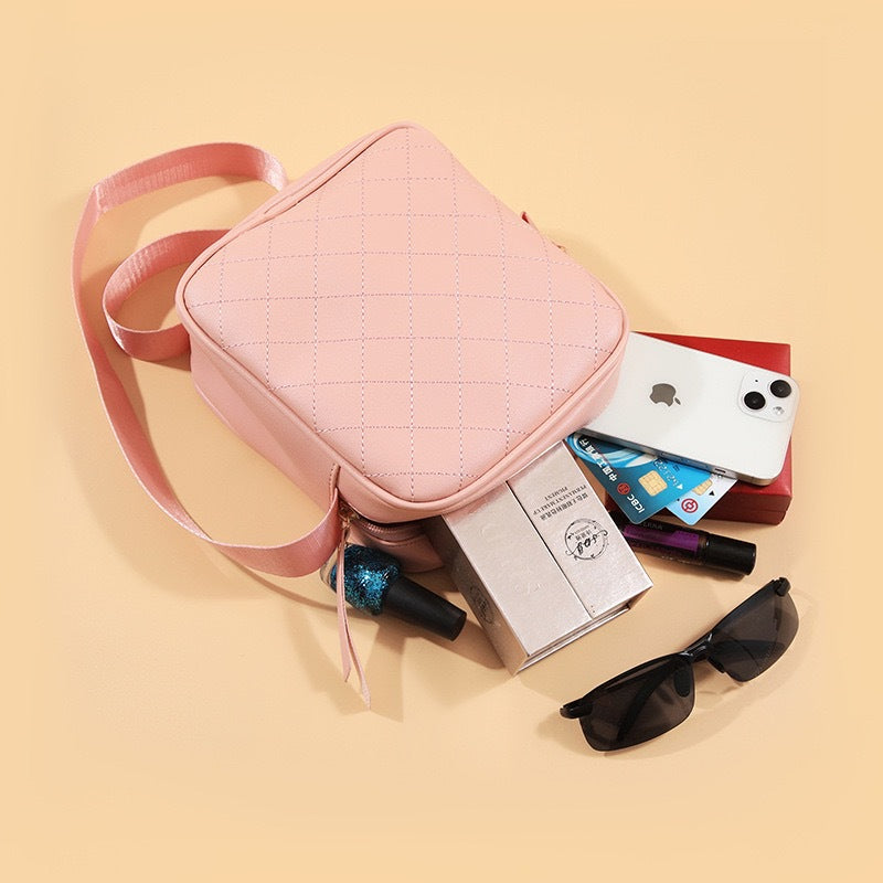 Women's Solid Color Simple Summer Small Square Phone Bags