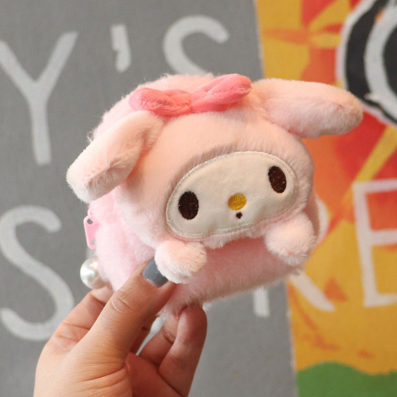 Bow Doll Hairstyle Candy Color Plush Coin Purses