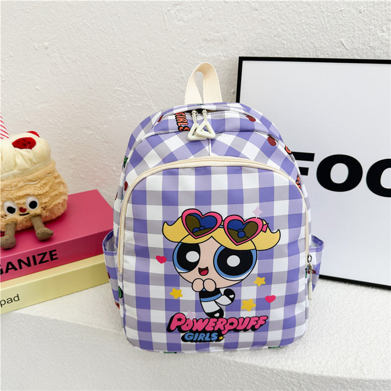 Children's Book Large Class Boys Plaid Printed Children's Backpacks