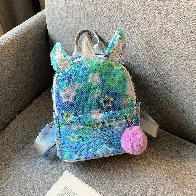 Women's & Children's & Colorful Cool Fur Ball Cute Backpacks