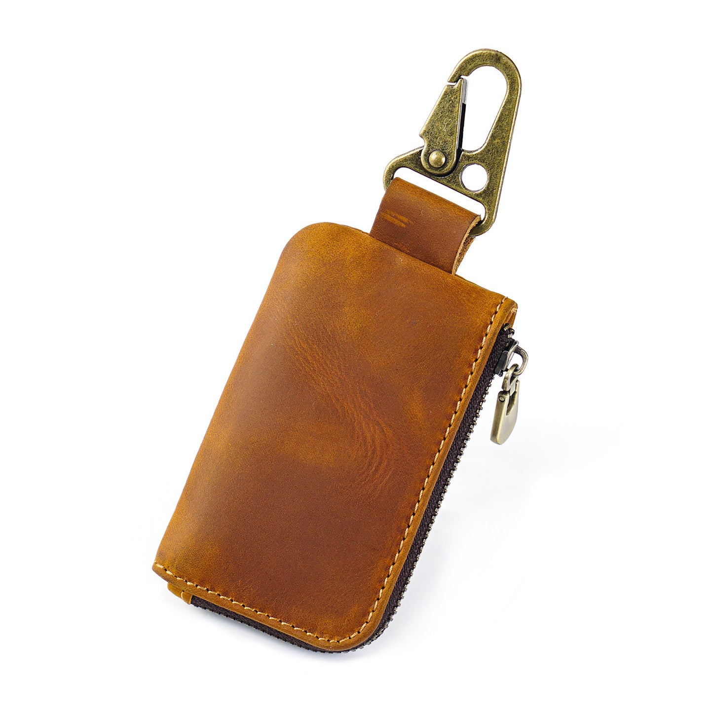 Cowhide Mini Portable Zipper Storage Headset Key Bags