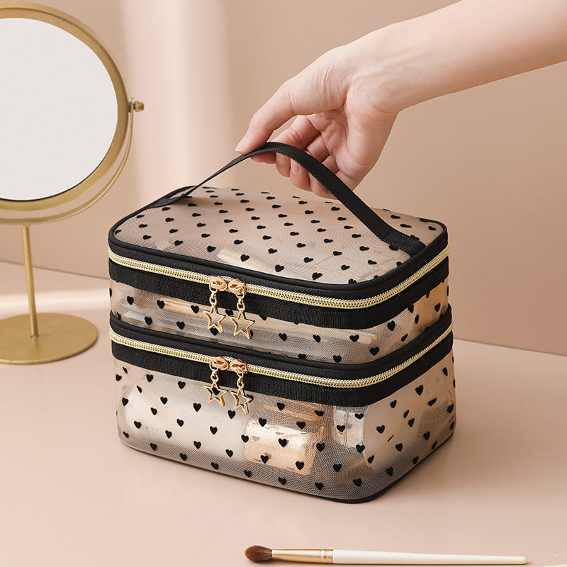 Transparent Double Layer Business Trip Personal Cosmetic Bags