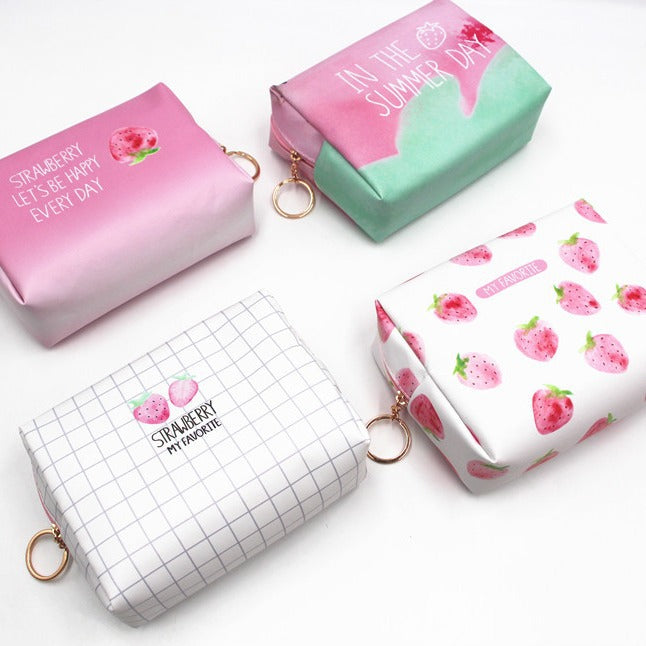 Korean Style Creative Strawberry Large Capacity Storage Portable Bags