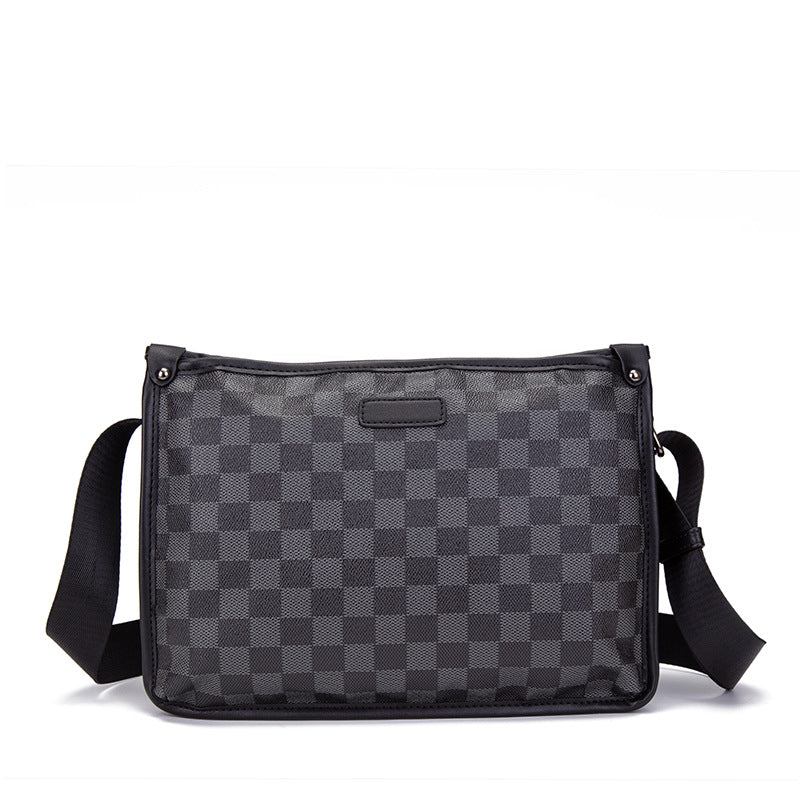 Men's Check Pattern Stylish Lightweight Small Fashion Men's Messenger Bags