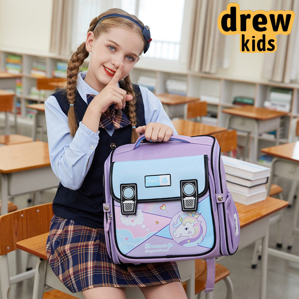 Children's Cartoon Fashion Primary Horizontal One-piece Burden Relief Spine Protection Elementary School Students' Schoolbags